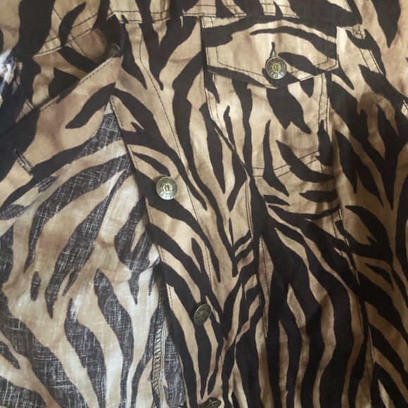 Carole Little 3X Linen Animal Print Jacket - Picture 5 of 6